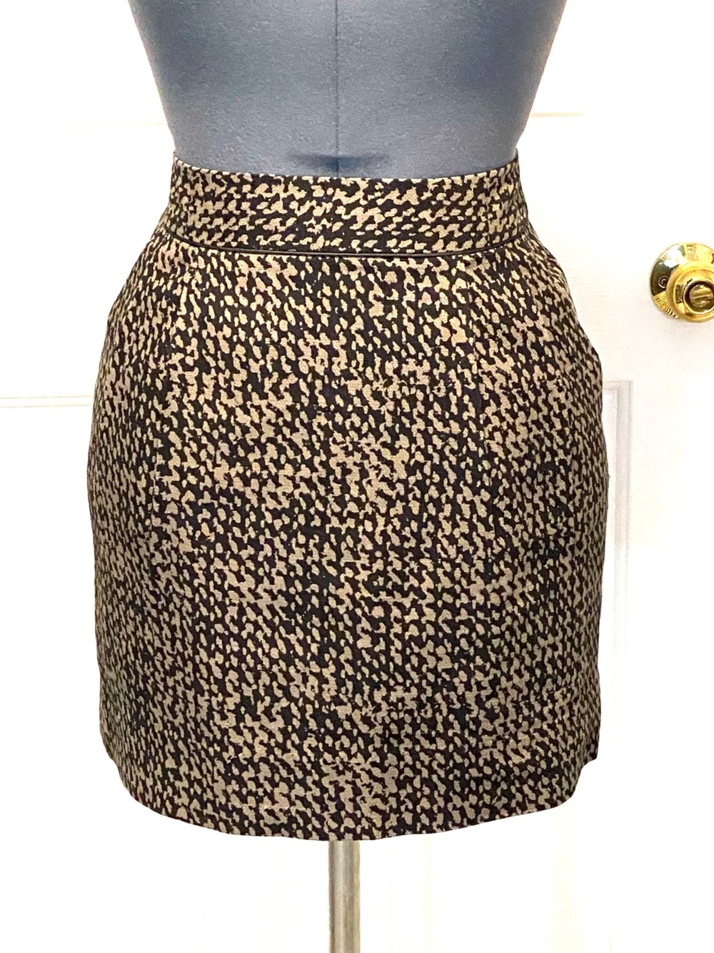 Gap geometric print Pencil Mini Skirt Brown/Black Cotton Lined Women’s 4 653